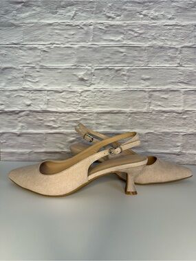 Nude color kitten heels